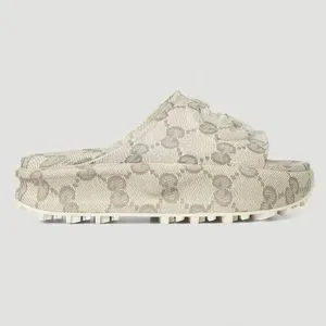 Gucci | Shoes | Gucci Womens Miami Embossed Platform Slides  Gucci Women’s Miami Embossed Platform Slides - Off White display picture 1